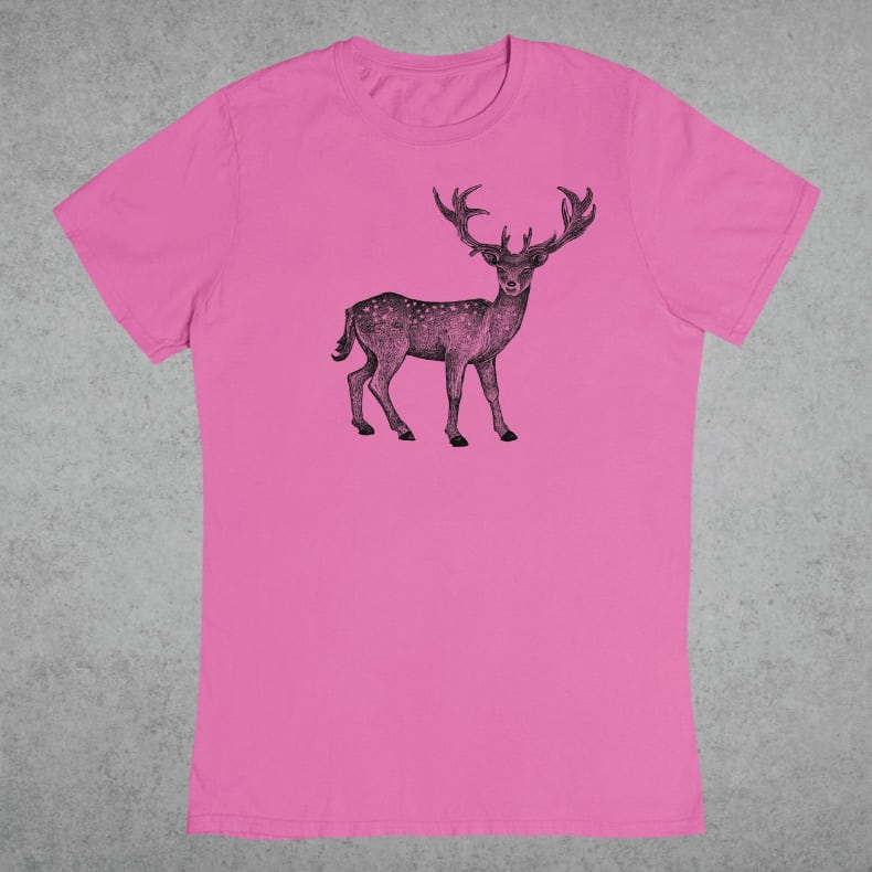 szarvas-unisex-pink mese-egyedi-polo